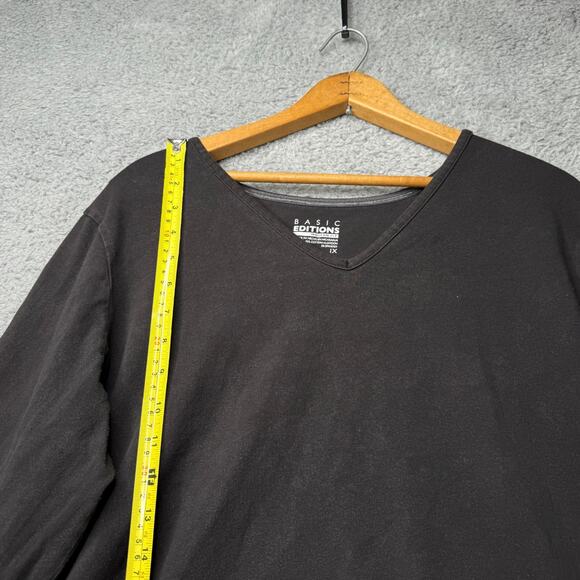 Basic Editions Shirt Women's 1X Black Long Sleeve - Picture 4 of 8